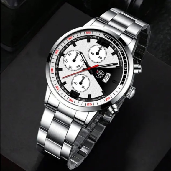 Classic Quartz Business Wristwatch with Bracelet  Fashion Men Stainless S - Picture 3 of 6